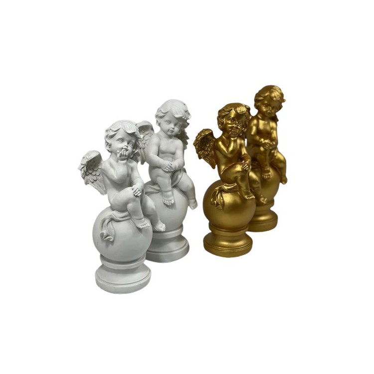 Anioł ceramiczny, złoty