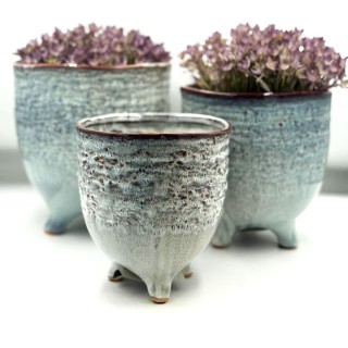Donica ceramiczna szara