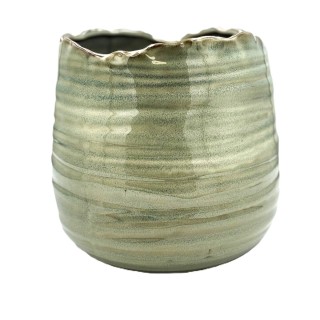 Donica ceramiczna zielona
