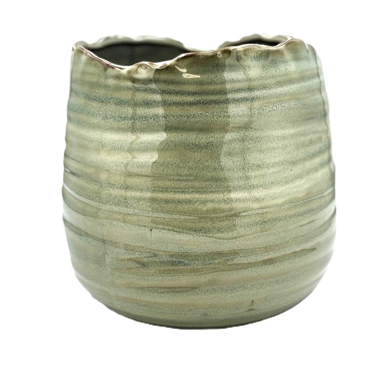 Donica ceramiczna zielona