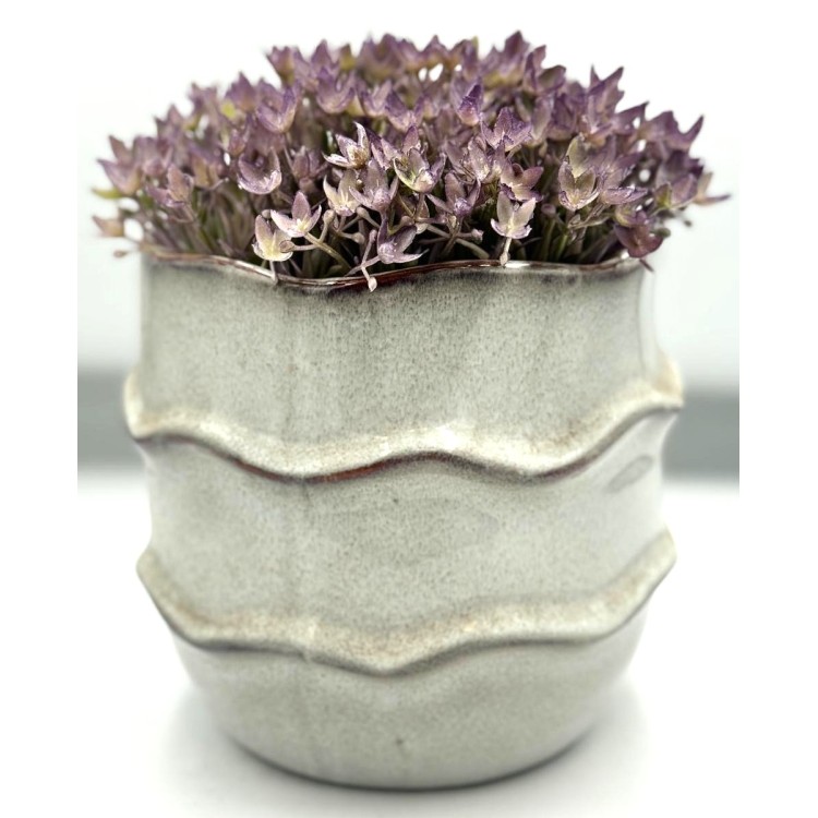 Donica ceramiczna szara