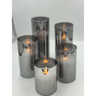 ŚWIECA LED KOLOR SZARY