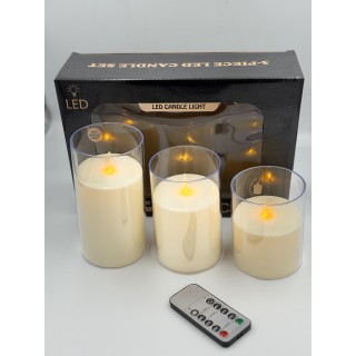 ŚWIECA LED KOLOR ECRI KPL 3 SZT TIMER